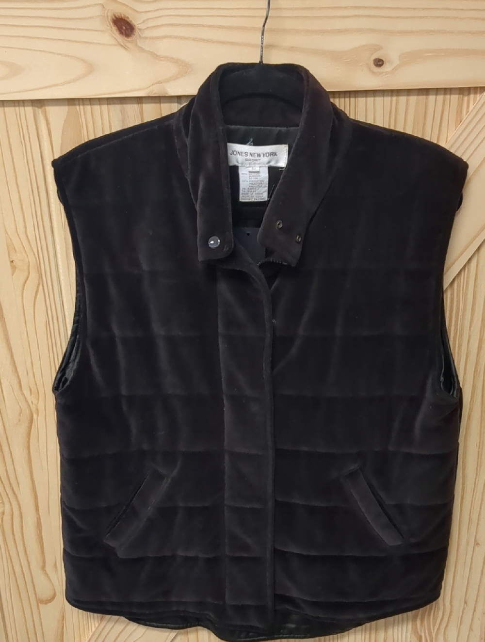 Jones New York Brown Quilted Velvet Puffer Vest - Picture 1 of 3